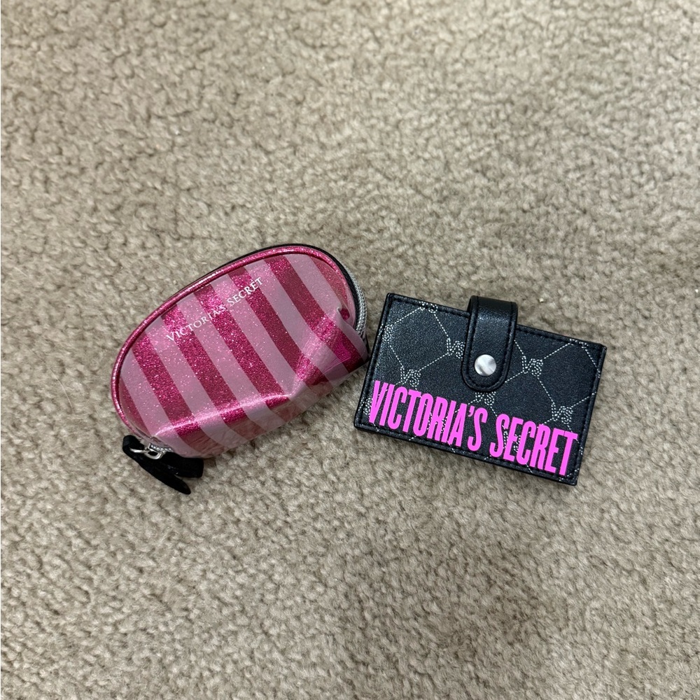 Victoria's Secret Pink and Black Wallet Set